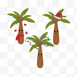 椰子树树木图片_svg卡通绿色可口椰子树