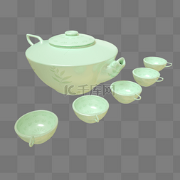 瓷器茶杯图片_茶具青瓷白瓷C4D