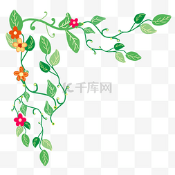 婚庆主题图片_鲜花枝藤边框插画