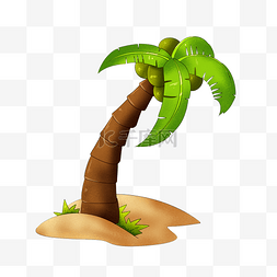 彩色椰果粒图片_沙滩椰子树装饰图案