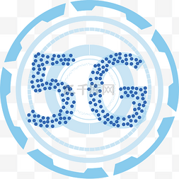 5G互联网蓝色科技通信卡通素材下