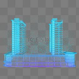 光点线png图片_楼空间建筑科技商业智能魔幻数据