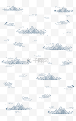 山水图片_蓝色矢量中国风纹理