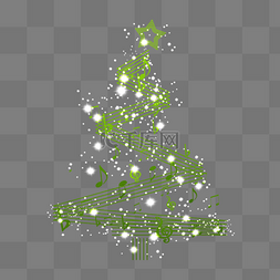 渐变音乐符号图片_绿色折线五线谱圣诞音乐圣诞树
