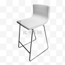 吧台椅图片_白色金属皮质高凳椅子