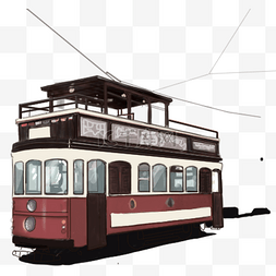 上海滩图片_老上海的红色电车