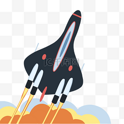 下喷气体图片_喷气航天黑色火箭