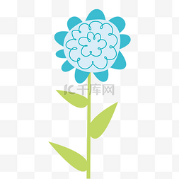 蓝色植物花朵元素