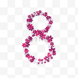 紫色艺术创意温暖花瓣妇女节