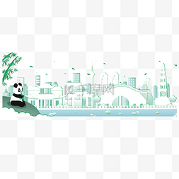低碳环保出行海报图片_成都环保城市建筑群
