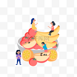 手绘香蕉卡通图片_卡通手绘儿童节吃水果