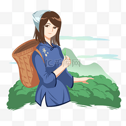 茶山采茶姑娘