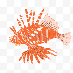 游动的鱼动图图片_橙色海洋裙鱼