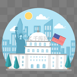 美国国旗国旗图片_美国白宫地标建筑