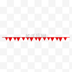 分隔装饰图片_红色旗帜分隔线