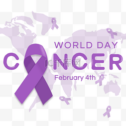 world cancer day 紫色丝带写实远离癌