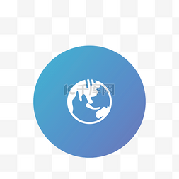 手机网站行业图片_卡通蓝色的地球图标