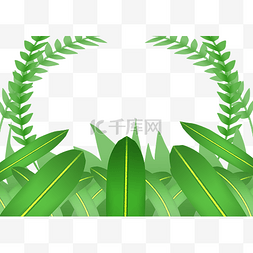 绿色竹叶底纹边框