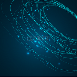 千兆光纤图片_商务蓝色科技光线曲线