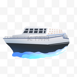 一艘轮船图片_白色轮船海上运行