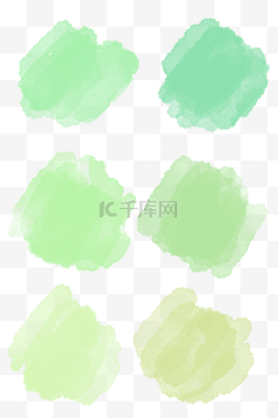 水彩绿色颜料色块