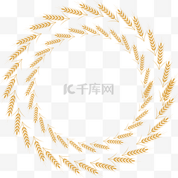金色麦穗圆环矢量素材图片