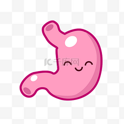 内脏卡通图片_人体器官粉色的胃