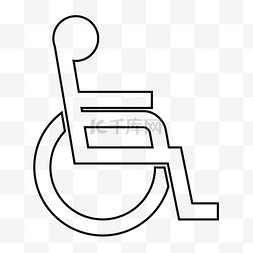 蓝色轮椅图片_残疾人图标设计卡通