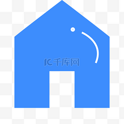 蓝色的房子免抠图
