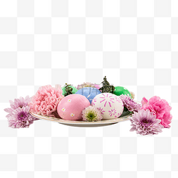 鲜花彩蛋图片_复活节鲜花和彩蛋