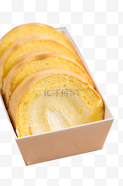 黄色的甜品图片_黄色的奶油切片面包png素材