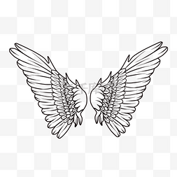 天使简约图片_手绘简约线条可爱装饰翅膀