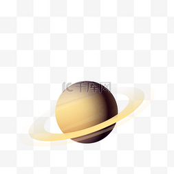圆形黄色星球图片_黄色太空星球免抠图