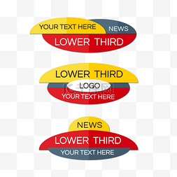 标题框图片_红黄色半圆下三分之一标题框