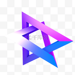 几何图形炫酷图片_炫酷立体紫色渐变三角形
