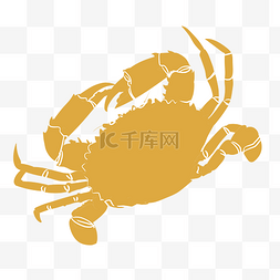 螃蟹手绘图片_手绘美味海鲜大闸蟹剪影