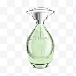 化妆品绿色元素图片_绿色香水瓶子