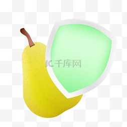 水果绿色黄色图片_水果鸭梨盾牌