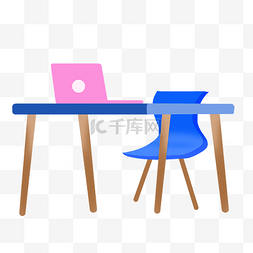 书桌椅简笔画 彩色图片