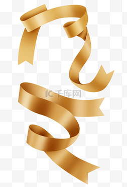金色丝带标题框图片_两条金色丝带