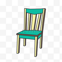双虎家私宣传页图片_绿黄色的椅子插画