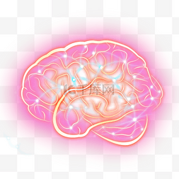 科技大脑大脑图片_手绘创意科技感大脑图案
