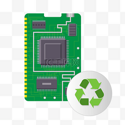 回收利用的标图片_矢量电子元器件可回收
