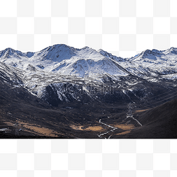 草原雪山图片_雪山下的公路