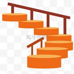 时尚个性橙色楼梯