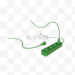 电脑插线板图片_绿色插线板