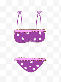 紫色泳衣装饰