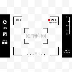 视频录制相机视频录制手绘设计黑