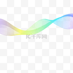 科技感线条彩色图片_彩色动感波浪科技感线条