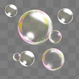 细小肥皂泡图片_透明质感肥皂泡